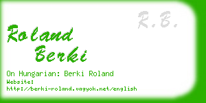 roland berki business card